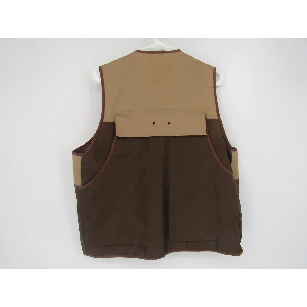 Hunting Shooting Vest XL Brown Tan Quilted Shoulder Utility Pocket Sport Outdoor